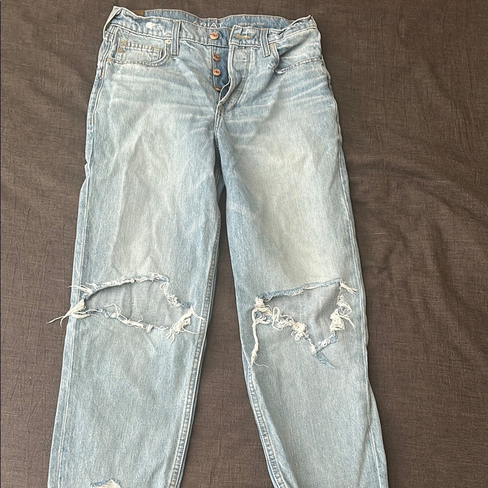 Ariat Denim Distressed Tomboy Straight Jeans